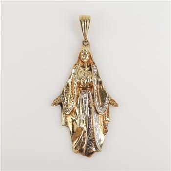 9kt Two Tone Gold Religious Pendant