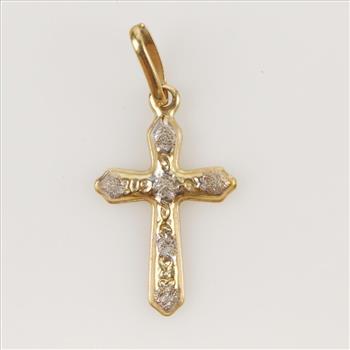 9kt Two-Tone Gold Cross Pendant