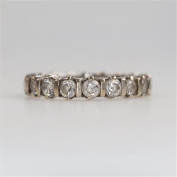 9kt White Gold Clear Stone Ring