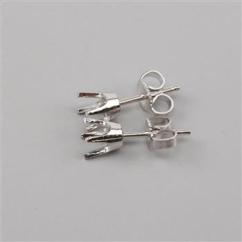 9kt White Gold  Earring Findings
