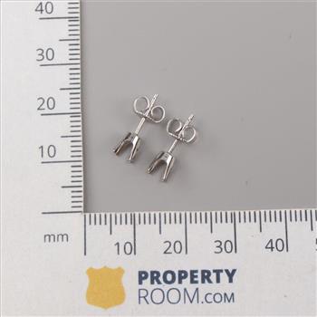 9kt White Gold  Earring Findings