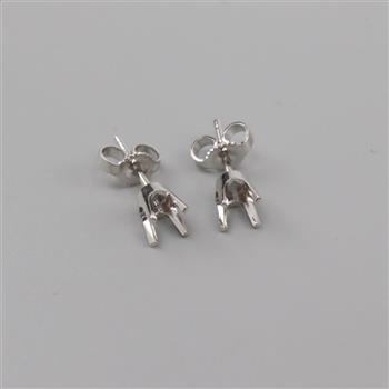 9kt White Gold  Earring Findings