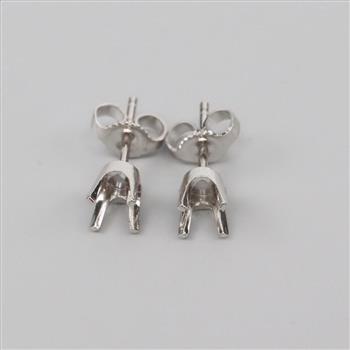 9kt White Gold  Earring Findings