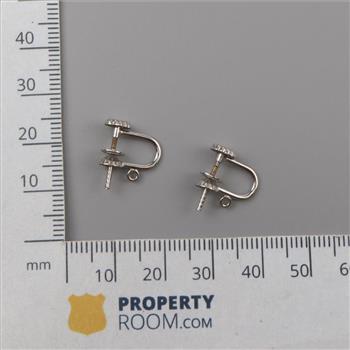 9kt White Gold Screw Back Clip-On Earring Findings