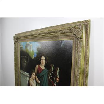 A Claudie Painting Of Two Girls & Zither