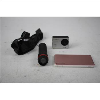 Action Camera, Headphones, And More Lot, 11 Pieces