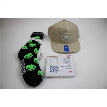 Adidas Beige Hat, Ed Hardy, Rip N' Dip, Happy Socks, And More Clothing Lot, 6 Pieces