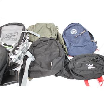 Adidas Fanny Pack, Carhartt Mini Backpack, & Backpack Bulk Lot 9 Pieces