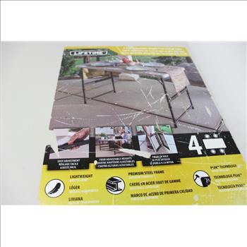 Adjustable Height 4-Foot Fold-In-Half Table