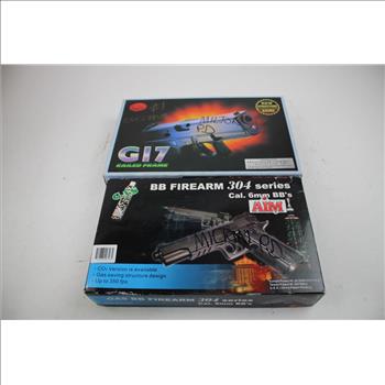 AIM Firearm 304 6mm BB Gun, KSC G17 Semi-Automatic Combat Air Pistol, 2 Pieces
