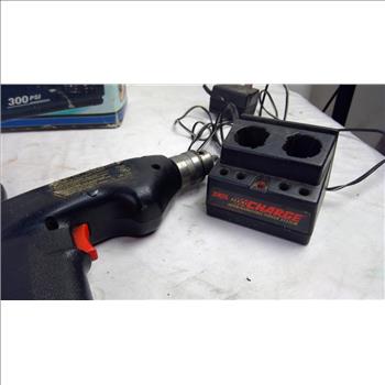 Air Compressor, Cordless Drills, And Hilti Battery And Charger, 4 Pieces