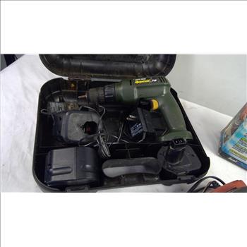 Air Compressor, Cordless Drills, And Hilti Battery And Charger, 4 Pieces