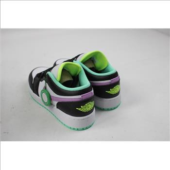 Air Jordan 1 Low (GS), 5Y, White/Violet Shock/Black