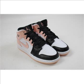 Air Jordan 1 Mid (GS), 6Y, White/Arctic Orange Sneakers