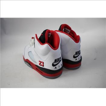 Air Jordan 5 Retro Fire Red  'Black Tongue' Sneakers, Men's Size 8