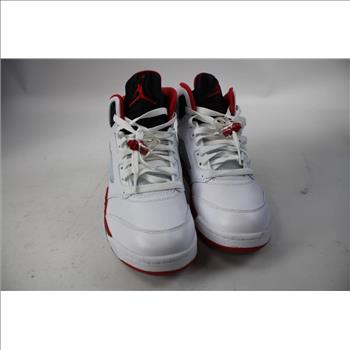 Air Jordan 5 Retro Fire Red  'Black Tongue' Sneakers, Men's Size 8