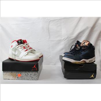 Air Jordan Retro Mid Hare 6Y Sneakers, Jordan 5 Retro Bronze 5Y Sneakers, 2 Pieces