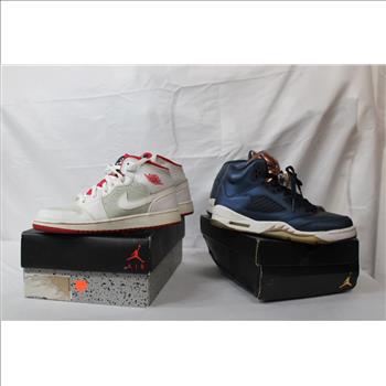 Air Jordan Retro Mid Hare 6Y Sneakers, Jordan 5 Retro Bronze 5Y Sneakers, 2 Pieces