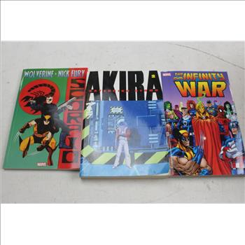 Akira, Marvel Wolverine-Nick Fury: Scorpio, & Marvel Infinity War Graphic Novels; 3 Pieces