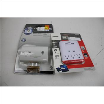 Alarm Clocks, Carbon Monoxide Alarm, Thermostat, Shower Spray, USB Charger, 6 Pieces
