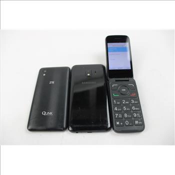 Alcatel, ZTE, Samsung Cell Phone Lot, 3 Pieces, Sold For Parts