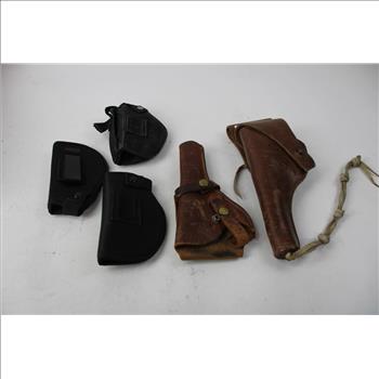 Allen Gun Case, Gun Holsters, And Ammo Box, 6 Pieces