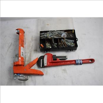 Allied 14 In. Cast Iron Pipe Wrench, Ryobi Drill Bit Set, And More, 11+ Pieces