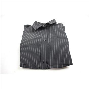 ALO Pin-Stripe Medium Button Down Shirts, Gray, Black, 2 Pieces