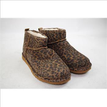 Alpine Design Leopard Print "Emma" Ankle Boots