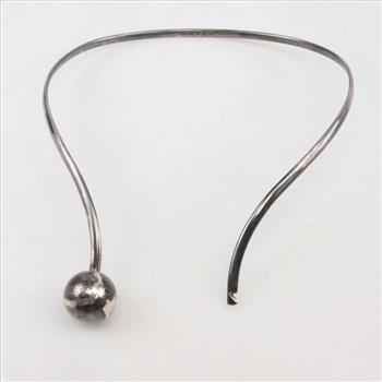 Alton Sweden Sterling Silver Modernist Ball End Neck Ring