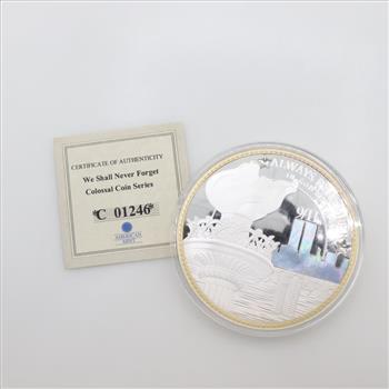 Always Remember Colossal Commemorative Proof Coin, American Mint Includes COA