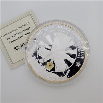 Always Remember Colossal Commemorative Proof Coin, American Mint Includes COA