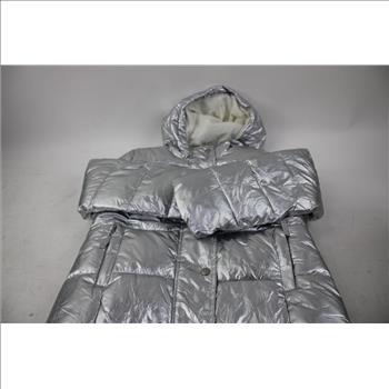 Amazon Essential Youth Puffer Jackets, Large, Green, Silver, 2 Pieces