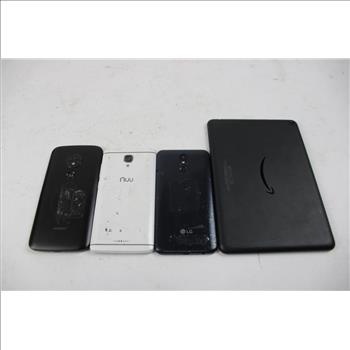 Amazon Kindle, Lg, Motrola Cell Phone Lot, 4 Pieces, Sold For Parts