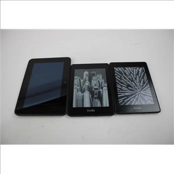 Amazon Kindle Tablet Bulk Lot, 3 Pieces, Sold For Parts
