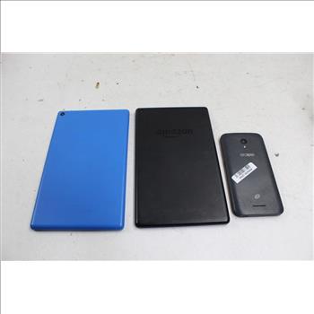 Amazon Tablets, Alcatel Tracfone Phone: 3 Items (Sold For Parts)