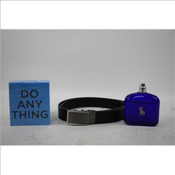 American Eagle Do Anything, Polo Ralph Lauren Blue Cologne, Belt Size 38-40, 3 Pieces