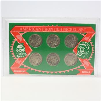American Frontier Buffalo Nickel Set, 6 Coins