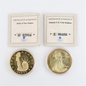 American Mint US Commemorative Proof Coin Set With COA, 5 Pieces