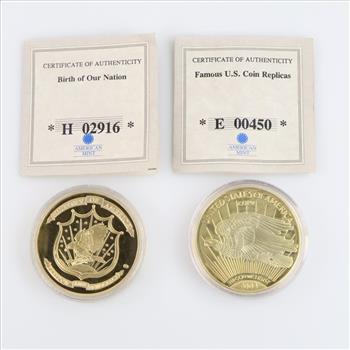 American Mint US Commemorative Proof Coin Set With COA, 5 Pieces