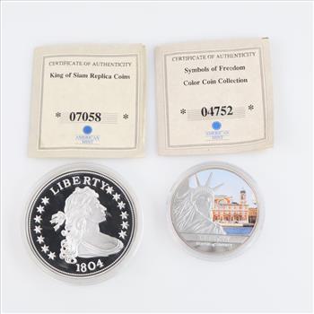 American Mint US Commemorative Proof Coin Set With COA, 5 Pieces