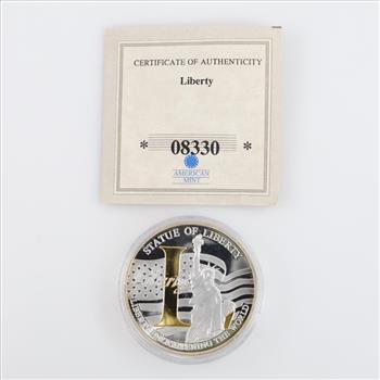 American Mint US Commemorative Proof Coin Set With COA, 5 Pieces