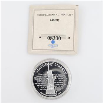 American Mint US Commemorative Proof Coin Set With COA, 5 Pieces