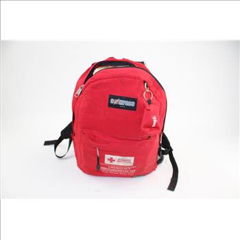 American Red Cross First Aid Kit, Ponchos, & More In Red American Cross Kit Backpack; 10+ Pieces
