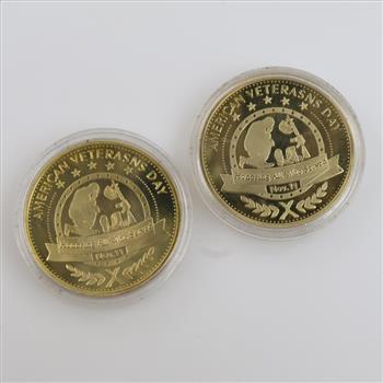 American Veterasns Day Commemorative Token, 2 Pieces