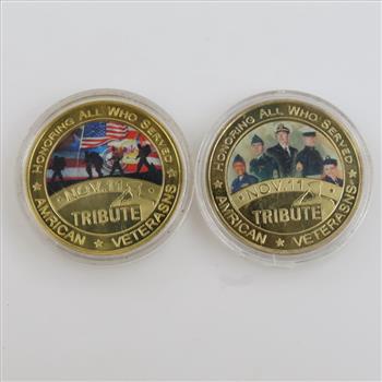 American Veterasns Day Commemorative Token, 2 Pieces