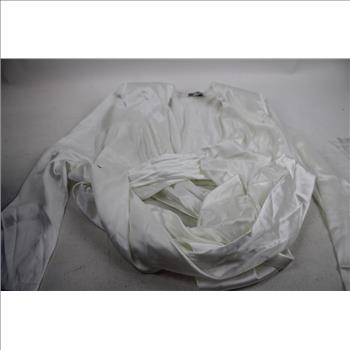 Amylynn Long Sleeve Satin Cara Top, White, Small