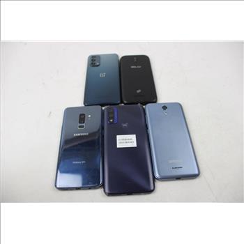 Android Cell Phone Lot, 5 Pieces, Sold For Parts