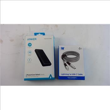 Anker Portable Charger And Charging Cord, 2 Pieces
