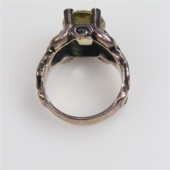 Ann King Sterling Silver Gold Accent Yellow Stone Ring